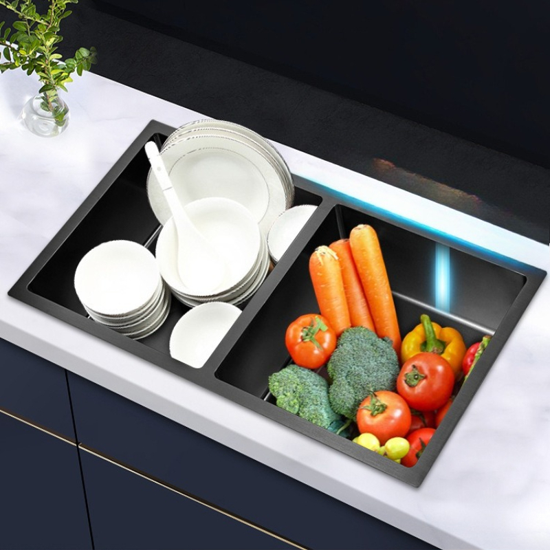Home Improvement Kitchen Set - ステンレス鋼キッチンシンクナノブラックダイヤモンドキッチンシンクコンビネーションセットホームセンターFregaderos De Cocina ZY40SC