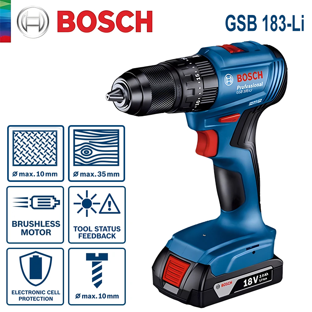 Power Drill Cordless - ボッシュ GSB 183-LI 電動ドリルドライバー コードレス ブラシレス