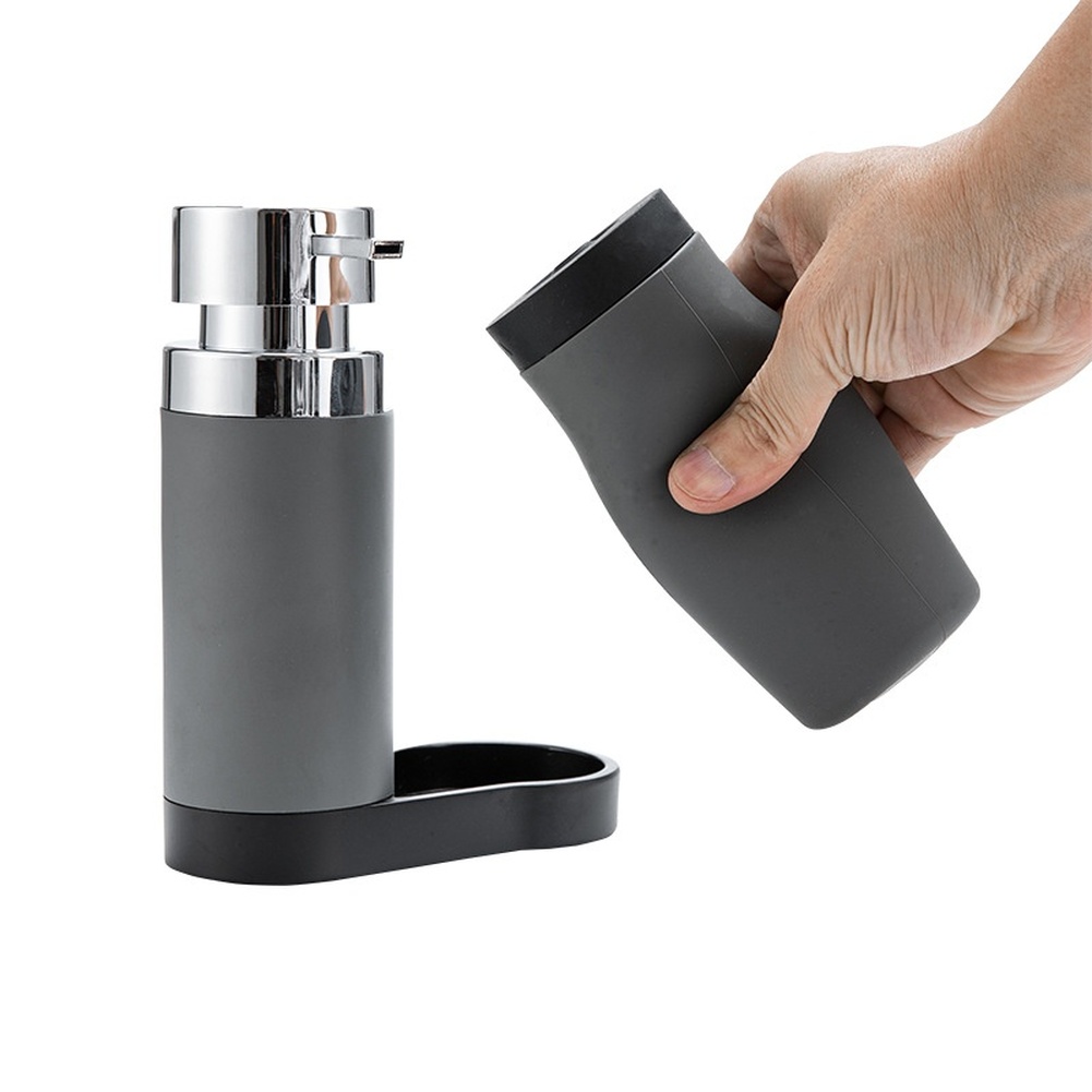 ブラックシリコン樹脂製ソープディスペンサー、手動式液体ボトル - Home Improvement Kitchen Set のレビューと価格