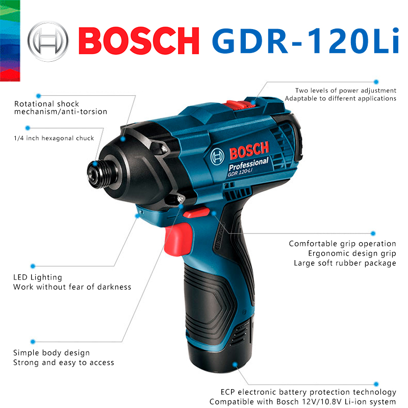 ボッシュ純正 GDR 120-LI 充電式コードレスインパク - Power Drill Cordless のレビューと価格
