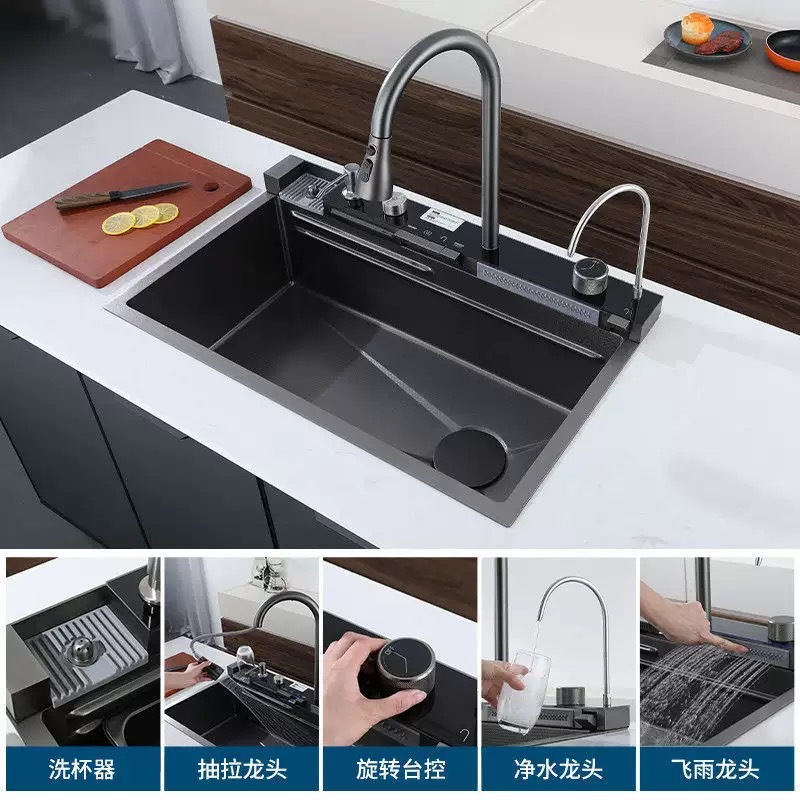 厚みのあるキッチンシンクステンレス鋼多機能キッチンシンクアク - Home Improvement Kitchen Set のレビューと価格
