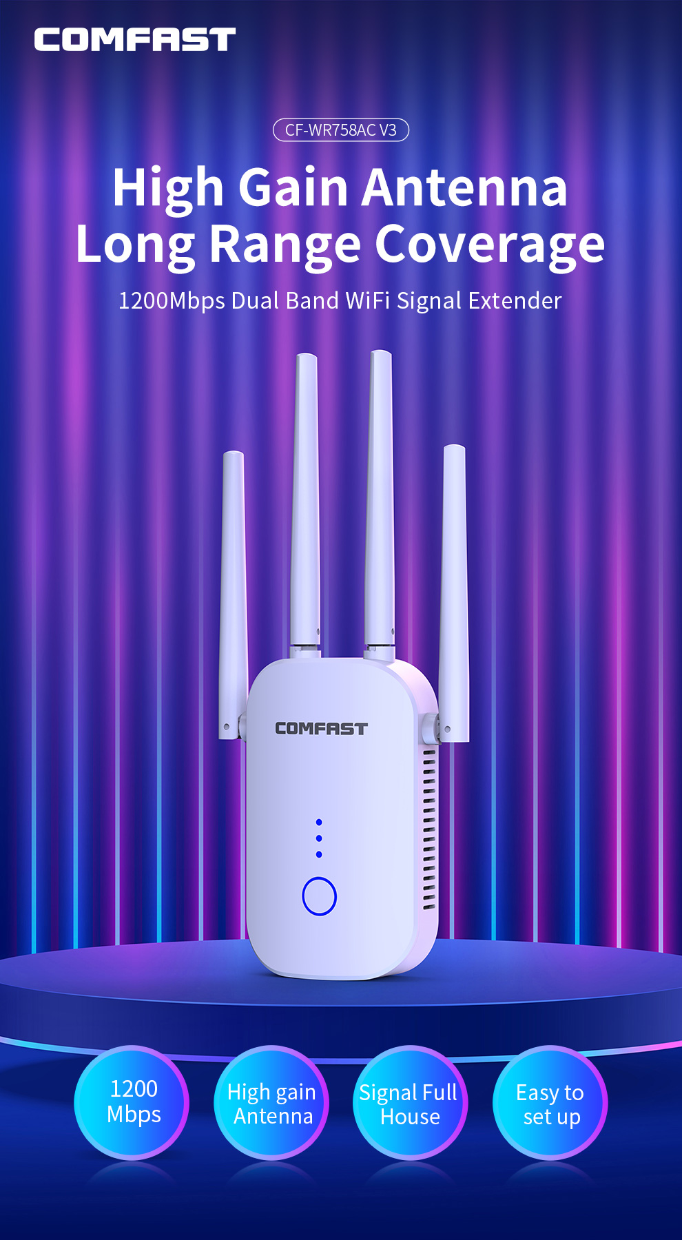 COMFAST AC1200 デュアルバンドWiFiリピータ - Home Improvement Network のレビューと価格