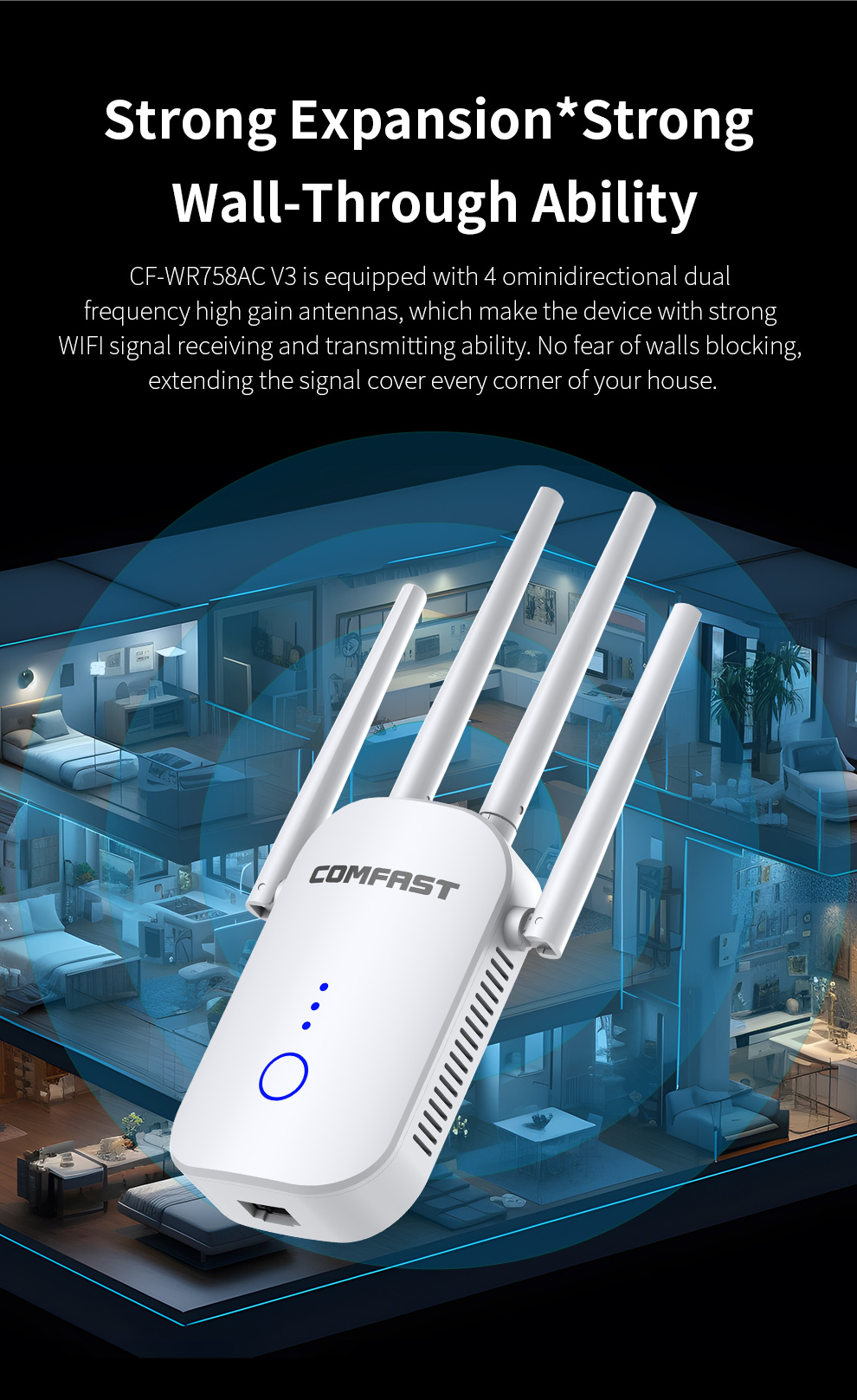 COMFAST AC1200 デュアルバンドWiFiリピータ - Home Improvement Network のレビューと価格