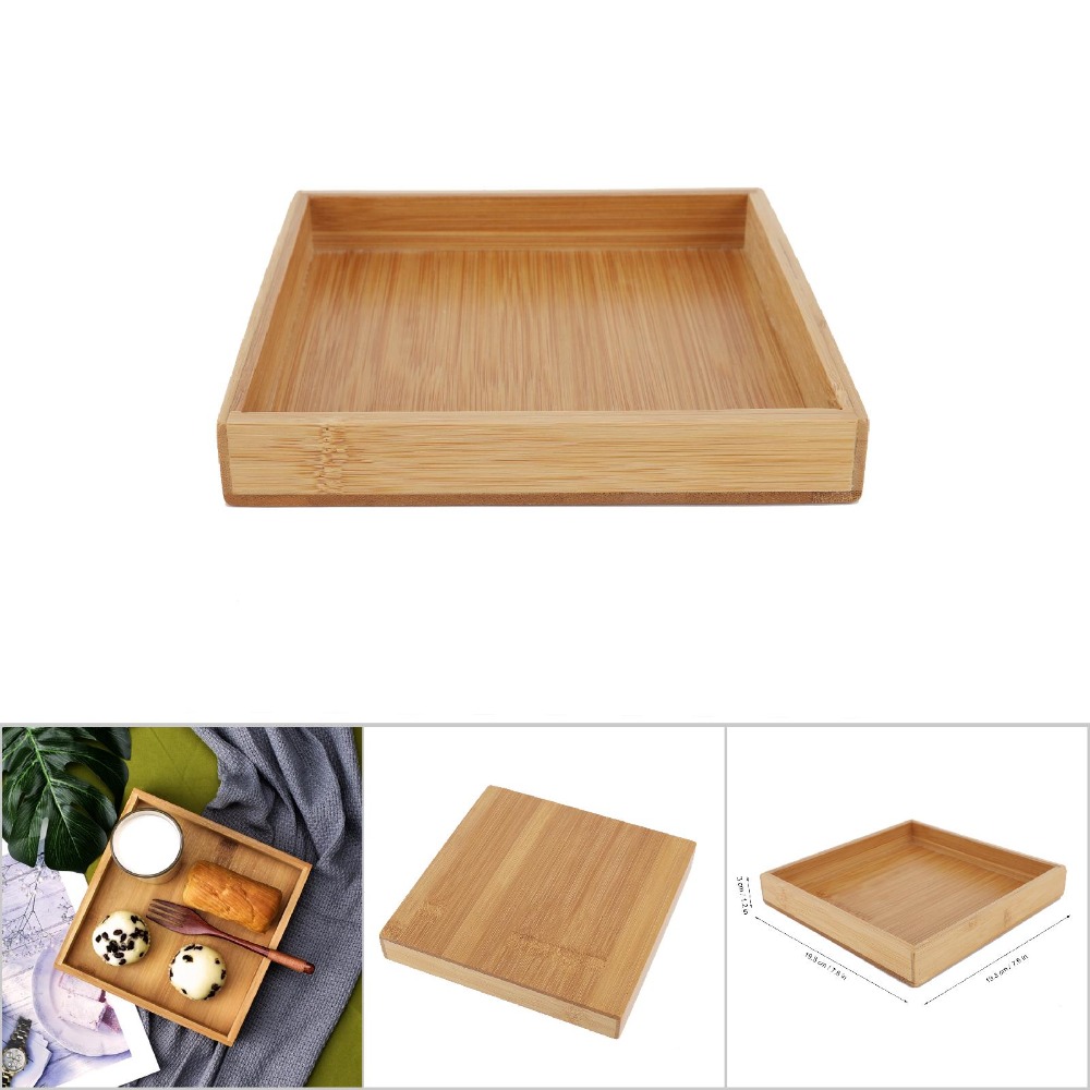 長方形の和風トレイ、正方形デザイン、木製構造、フルーツティー - Home Improvement Kitchen のレビューと価格
