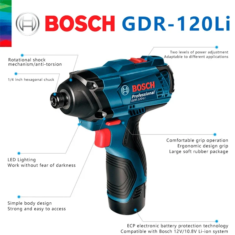 ボッシュ純正 GDR 120-LI 充電式コードレスインパク - Power Drill Cordless のレビューと価格