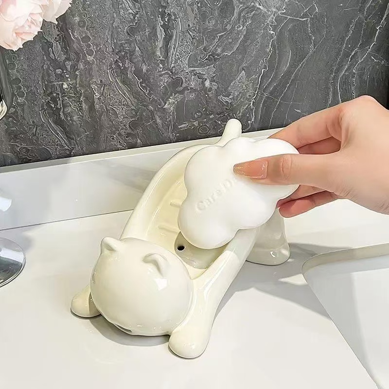 かわいい石鹸トレイ、水切り式石鹸ラック、猫型クリエイティブラ - Home Improvement Kitchen のレビューと価格