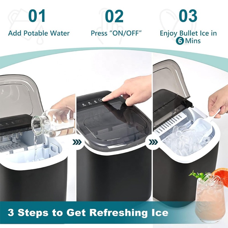持ち運び可能なカウンタートップ型製氷機。取っ手付きで、家庭、 - Home Improvement Kitchen のレビューと価格